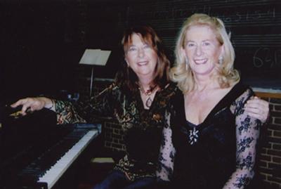 Estela Olevsky with sister Sylvia Kersenbaum after piano duo recital