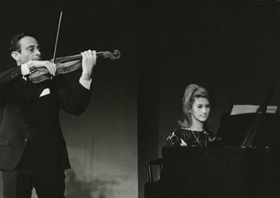 Estela Olevsky in performance with Julian Olevsky